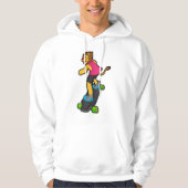 Lion as Skateboarder with Skateboard Hoodie (Voorkant)
