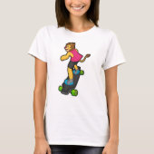 Lion as Skateboarder with Skateboard T-shirt (Voorkant)