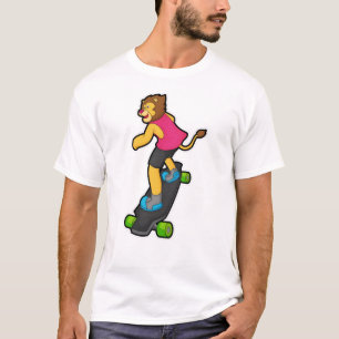 Lion as Skateboarder with Skateboard T-shirt