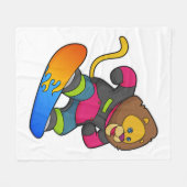 Lion as Snowboarder with Snowboard Fleece Deken (Voorkant (Horizontaal))