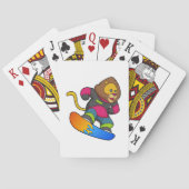 Lion as Snowboarder with Snowboard Pokerkaarten (Achterkant)