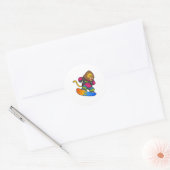 Lion as Snowboarder with Snowboard Ronde Sticker (Envelop)