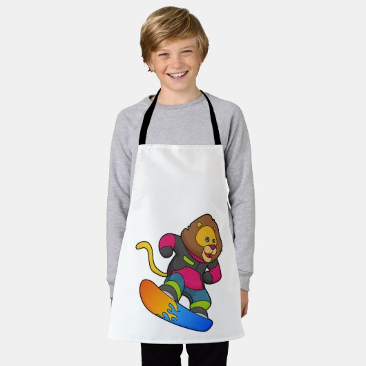 Lion as Snowboarder with Snowboard Schort (Gedragen)