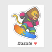 Lion as Snowboarder with Snowboard Sticker (Vel)