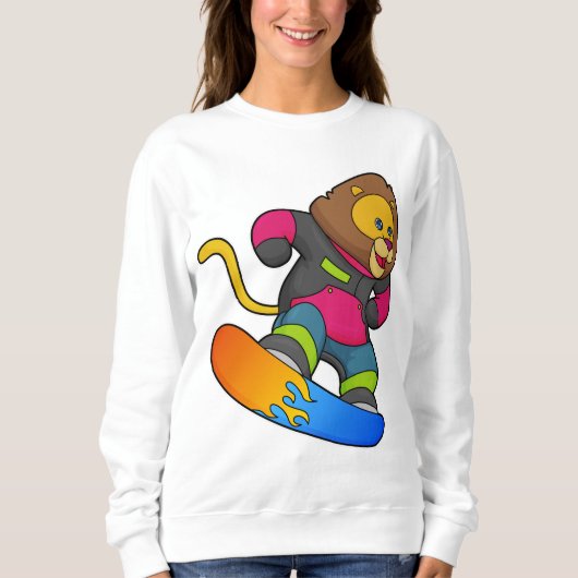 Lion as Snowboarder with Snowboard Trui (Voorkant)
