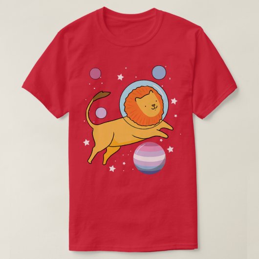 Lion Astronaut Bigender Pride T-shirt (Design voorkant)