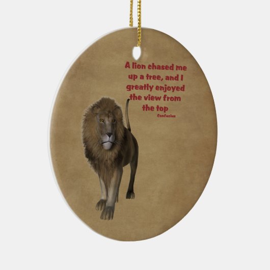Lion Attitude Motivatie Quote Ornament (Rechts)