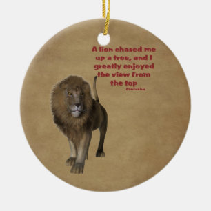 Lion Attitude Motivatie Quote Ornament