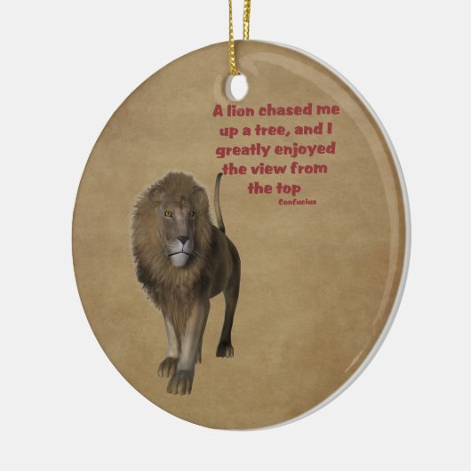 Lion Attitude Motivatie Quote Ornament (Links)