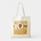 Lion Baby Announcement Canvas tas (Achterkant)