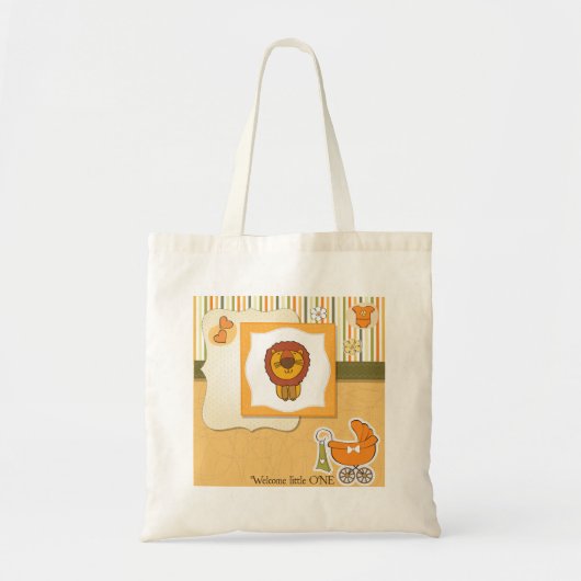 Lion Baby Announcement Canvas tas (Voorkant)
