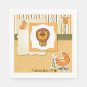 Lion Baby Announcement Paper Napkins Servet (Voorkant)