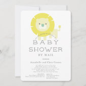 Lion Baby Blue Boy Baby shower per post Kaart (Voorkant)