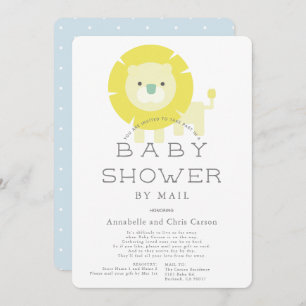 Lion Baby Boy Baby shower per post Kaart