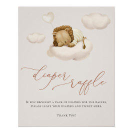 Lion Baby Cloud ballon Diaper Raffle Perfect Poster