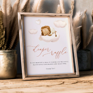 Lion Baby Cloud ballon Diaper Raffle Sign Foto Afdruk