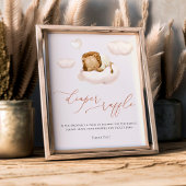 Lion Baby Cloud ballon Diaper Raffle Sign Foto Afdruk