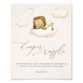 Lion Baby Cloud ballon Diaper Raffle Sign Foto Afdruk (Voorkant)