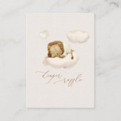 Lion Baby Cloud Balloon Diaper Raffle Tickets Informatiekaartje (Achterkant)