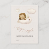 Lion Baby Cloud Balloon Diaper Raffle Tickets Informatiekaartje (Voorkant)