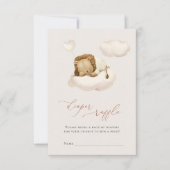 Lion Baby Cloud Balloon Diaper Raffle Tickets Notitiekaartje (Voorkant)