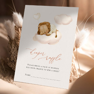 Lion Baby Cloud Balloon Diaper Raffle Tickets Notitiekaartje