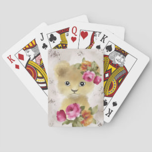 Lion Baby Lion Waterverf Pokerkaarten