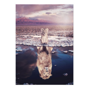 Lion Baby Lion zal groeien Foto Afdruk