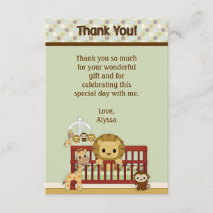 LION Baby Pals Oerwoud Dank u wel 3,5-inch x5 FLAT Bedankkaart