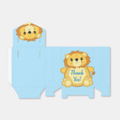 Lion Baby shower Blue Bedankdoosjes (Uitgevouwen)