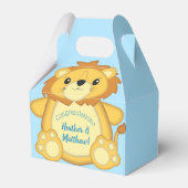 Lion Baby shower Blue Bedankdoosjes (Achterkant)