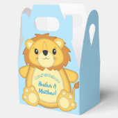 Lion Baby shower Blue Bedankdoosjes (Geopend)