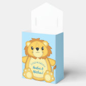 Lion Baby shower Blue Bedankdoosjes (Geopend)