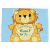 Lion Baby shower Blue Groot Cadeauzakje (Achterkant)