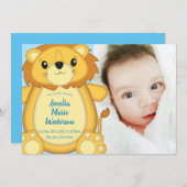 Lion Baby shower Blue Kaart (Voorkant / Achterkant)