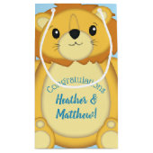 Lion Baby shower Blue Klein Cadeauzakje (Achterkant)