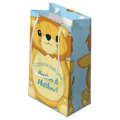 Lion Baby shower Blue Klein Cadeauzakje (Achterkant Gekanteld)