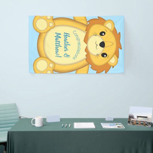 Lion Baby shower Blue Spandoek (Beurs)