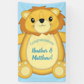 Lion Baby shower Blue Spandoek (Verticaal)