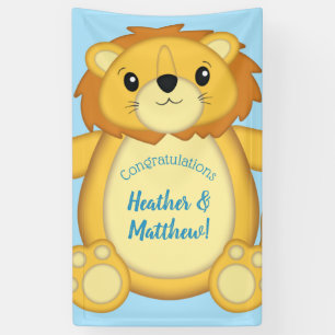 Lion Baby shower Blue Spandoek