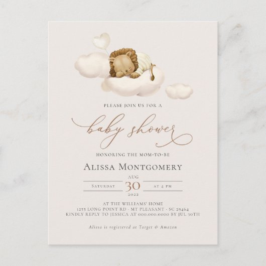 Lion Baby shower Briefkaart (Voorkant)