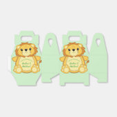Lion Baby shower Green Bedankdoosjes (Uitgevouwen)