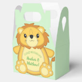Lion Baby shower Green Bedankdoosjes (Geopend)