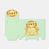 Lion Baby shower Green Bedankdoosjes (Uitgevouwen)