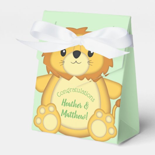 Lion Baby shower Green Bedankdoosjes (Voorkant Zijde)