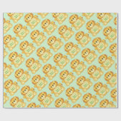 Lion Baby shower Green Cadeaupapier (Vlak)