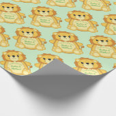 Lion Baby shower Green Cadeaupapier (Hoek)