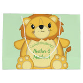 Lion Baby shower Green Groot Cadeauzakje (Achterkant)