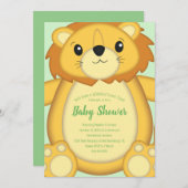 Lion Baby shower Green Kaart (Voorkant / Achterkant)