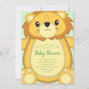 Lion Baby shower Green Kaart